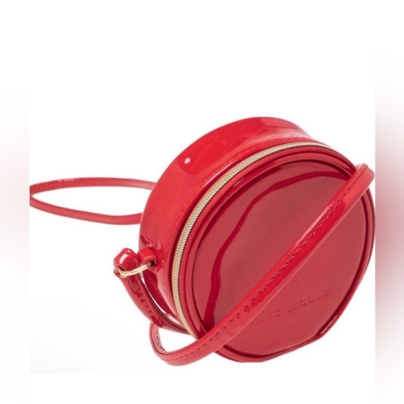 MARC JACOBS Mini 4" Red Patent Leather Crossbody Round Circle Canteen Bag NWT - Picture 6 of 12
